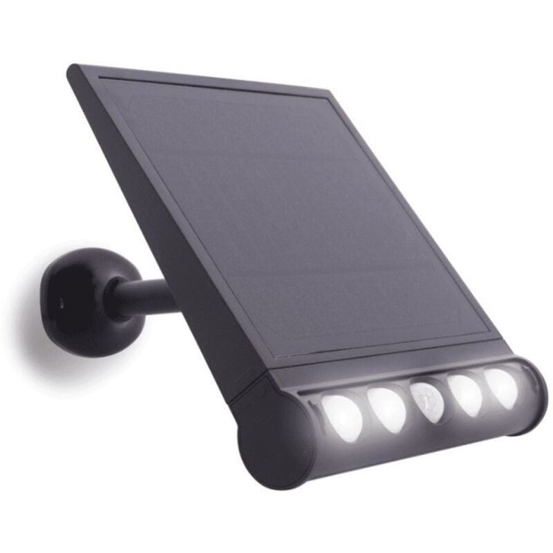 Réglette solaire led IP65, 1000 lumens, panneau solaire déporté, détecteur de mouvement, Noir - RES1000D - Xanlite