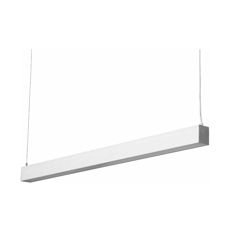 Réglette Suspendue led Large 120cm 35W Argent - Blanc Froid 6000K - 8000K Silamp