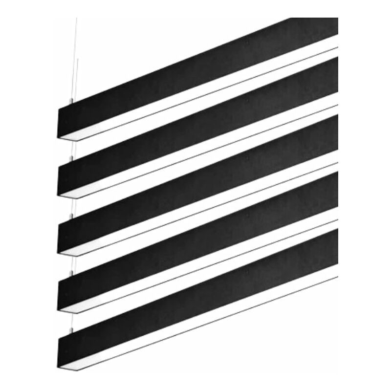 Réglette Suspendue led Large 120cm 35W Noir (Lot de 5) - Blanc Froid 6000K - 8000K Silamp