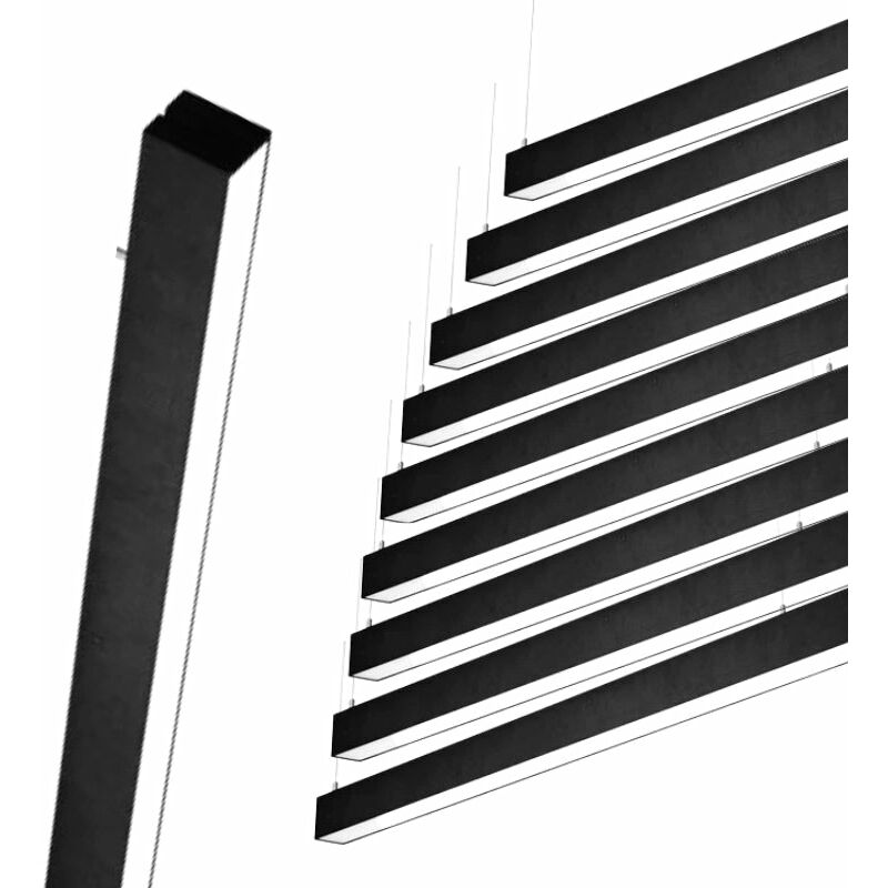 Silamp - Réglette Suspendue led Large 120cm 35W Noir (Pack de 10) - Blanc