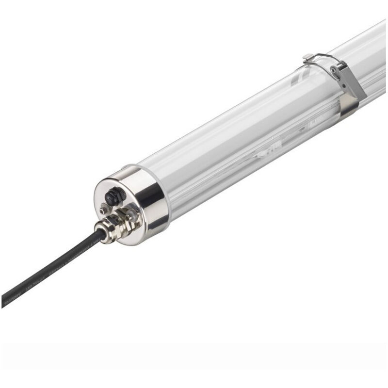 Trajectoire - Réglette tubulaire led 65W longueur 1500mm ø 100mm 4000K 6200lm diffuseur transparent alim 230V extérieure IP66