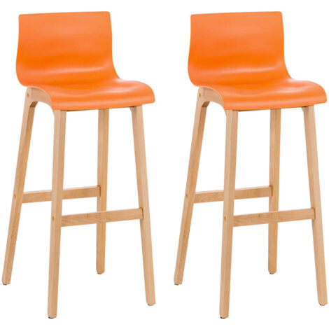 Réglez 2 tabourets Hoover avec cadre en bois naturel à 4 pattes