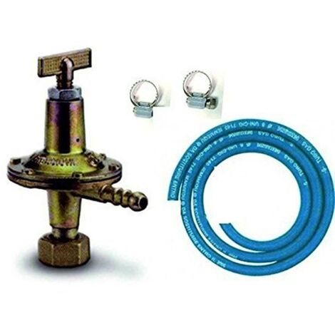 Kit tubo gas Ø 8 mm x 13 mm x 150 cm con regolatore di flusso e fascette