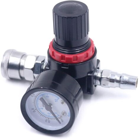 Regolatore d'aria leggero da 1/4" con manometro per utensili, facile installazione, regolazione con manometro per spruzzatura