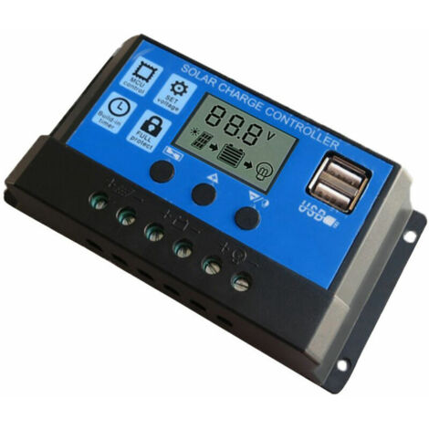 Regolatore del pannello solare 100A Regolatore di ricarica solare Schermo LCD Sistema di ricarica della lampada stradale Regolatore PWM Gestione della ricarica Regolatore con doppia uscita USB