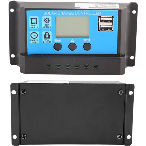 Regolatore di carica del pannello solare PWM 12V 24V doppio USB Display LCD 10A (YJSS-10A)