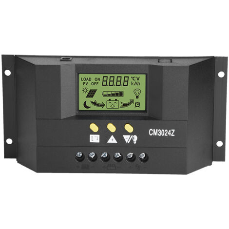 Regolatore di carica PWM intelligente per pannelli solari, schermo LCD, 12V/24V, 30A