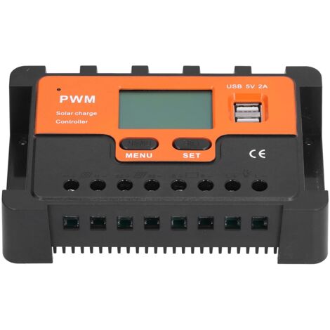 Regolatore di carica solare 12V/24V 30A Protezione del circuito Doppia interfaccia USB Parametro LCD regolabile