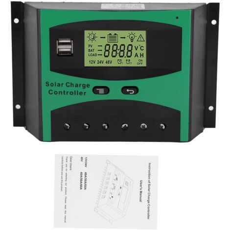 Regolatore di carica solare 60A 12/24V Doppia porta USB Buon regolatore intelligente del pannello di dissipazione del calore