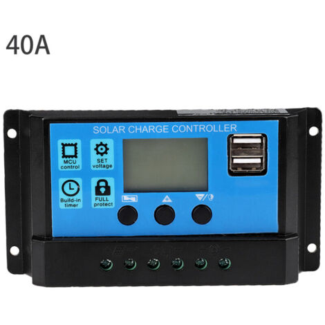 Regolatore di carica solare automatico 40A 12V 24V, regolatore PWM (40A)