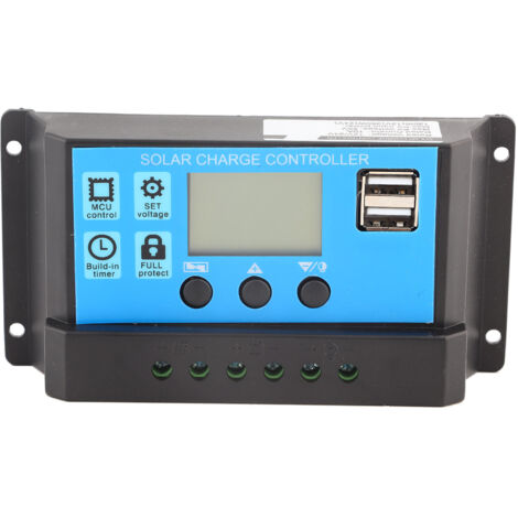Regolatore di carica solare PWM 12V/24V doppio USB con schermo LCD 10A (YJSS-10A)