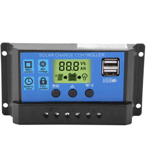 Regolatore di carica solare PWM 12V/24V doppio USB con schermo LCD 20A (YJSS-20A)