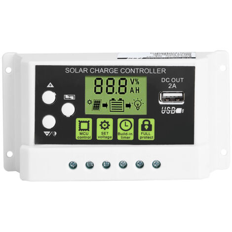 Regolatore di carica solare PWM intelligente con schermo LCD e uscita USB 12V/24V 10A (KYZ-30A)