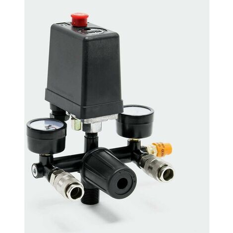 Regolatore di pressione con pressostato per compressore Pressostato con 2 display