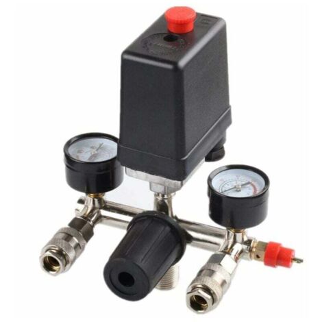 Regolatore di pressione con pressostato per compressore Pressostato con 2 display