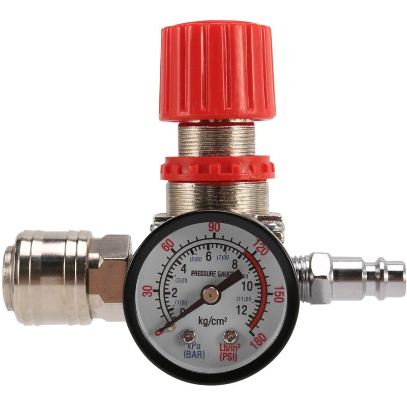 Image of Regolatore di Pressione da 1/4 Pollice Valvola Riduzione del Compressore D'Aria Controllo un 3 Fori Connessione 12 Bar