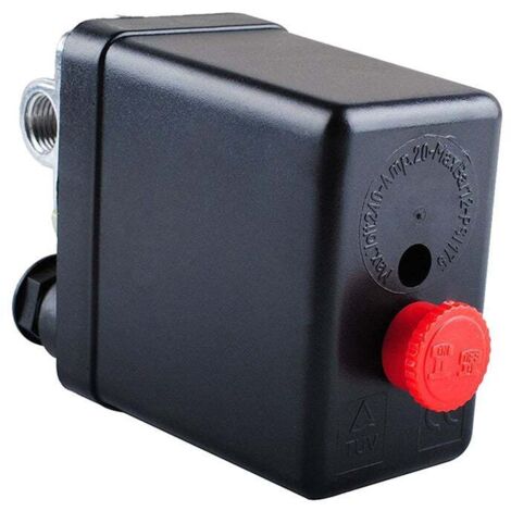 Regolatore di pressione per compressori d'aria, attacco 16A, 90 psi - 120 psi, con funzione di misurazione, accessorio per pompe ad aria, può ridurre rapidamente la pressione (240 V).