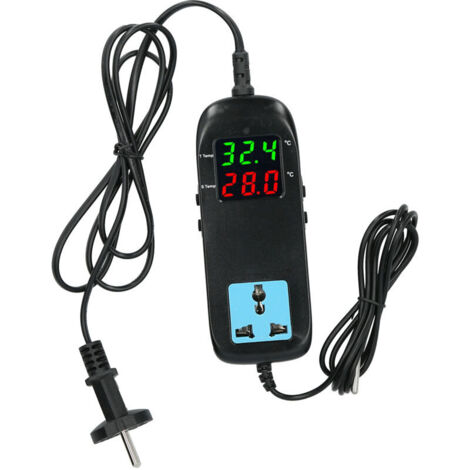 Regolatore di temperatura con termostato elettronico Eosnow con doppio display LED e cavo di alimentazione per serre AC