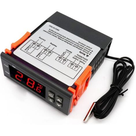 Regolatore di temperatura digitale da 10 A con display a LED, termostato regolatore con sensore (DC 110-220 V)