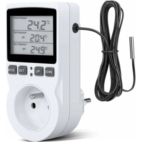 Regolatore di temperatura digitale KZQ, presa termostato, regolatore di temperatura LCD per riscaldamento e raffreddamento, 200 V-250 V per regolatore di temperatura fisso