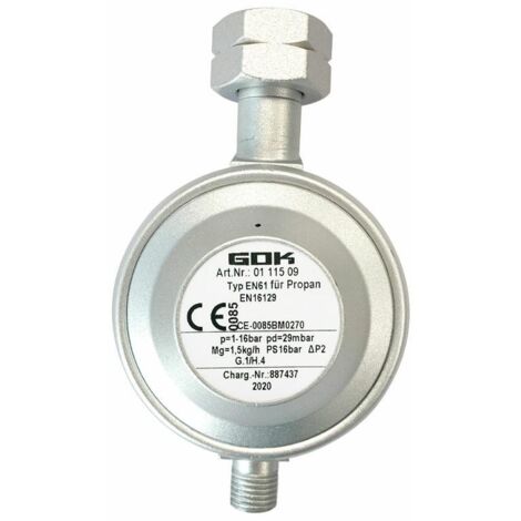 Regolatore gas 30Mbar 1,5 kg attacco italia