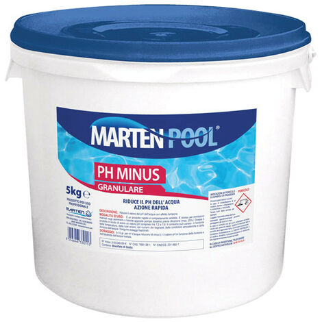 MARTEN POOL MARTEN CORRETTORE PH MENO - 5KG - GRANULARE RAPIDO SCIOGLIMENTO - PISCINE