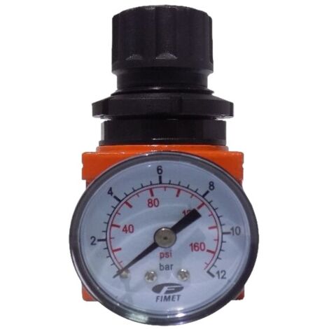 Regolatore Riduttore di Pressione Attacco 1/4" Compressore Aria Compressa 18 Bar