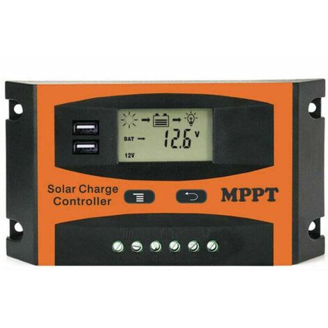 Regolatore solare ed eolico auto-riconosciuto, regolatore della batteria del pannello solare, regolatore solare LCD con doppia USB da 12 volt/24 volt, 60 A