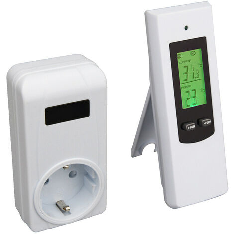 Regolatore termostato wireless per uso domestico e set di prese Riscaldamento Modalità di raffreddamento Impostazione della temperatura dell'oggetto ℃ ℉ Display LCD retroilluminato verde commutabile c