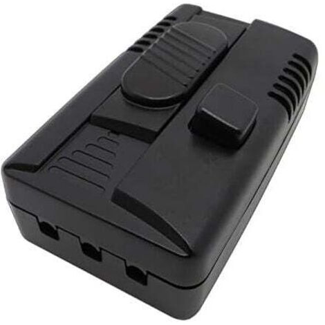 Regulador de intensidad LED de pie KZQ 103x60x32mm, 2 salidas: regulador e interruptor, regulable de forma continua, para lámparas LED orientables, con cable intermedio, con LED silencioso.