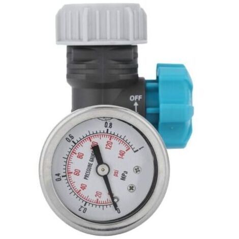 Regulador de presión de agua ajustable G3/4 pulgadas con manómetro, controlador de riego para invernaderos y jardines, reductor de presión de agua ajustable de latón sin plomo con manómetro