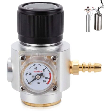 Regulador de presión de CO2, reductor de presión de CO2 para barriles, regulador de CO2, reductor de presión, regulador de CO2 ajustable para cerveza, dispensador de cerveza, mini regulador de gas par