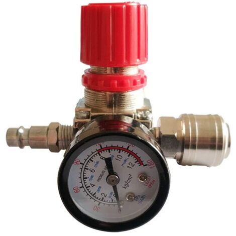 Regulador de presión neumático para compresor de aire de 1/4", válvula reguladora de presión con conexión de 180 psi y 12 bar (válvula de tres vías).