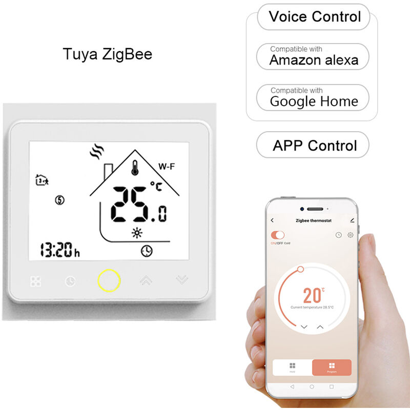 

Termostato inteligente Tuya ZigBee3.0, controlador de temperatura programable semanal 5A