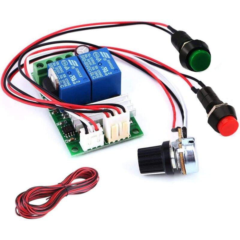 Regulador de velocidad de 12 v, controlador de velocidad de motor de cc (pwm), interruptor reversible ajustable, inversor de motor de cc de 6 v, 12 v