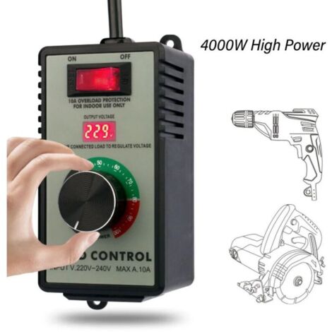 Regulador de velocidad, regulador electrónico con pantalla digital, apto para taladros manuales, pulidoras y ventiladores, interruptor de control de velocidad continuo.