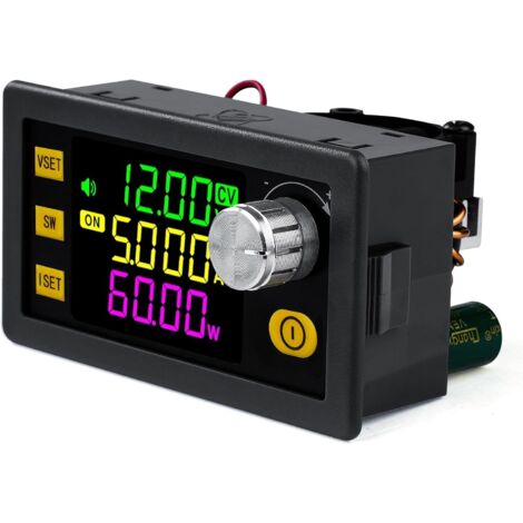 Regulador de Voltaje,DC 6-36V a DC 0-36V Controlador de Velocidad del Motor Ajustable Convertidor Buck Boost 120W 6A con Interruptor Giratorio Variable