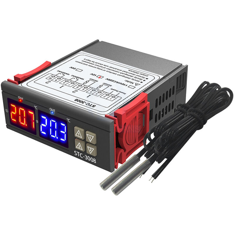 

Regulador digital de temperatura del termostato, con doble sonda NTC,12V