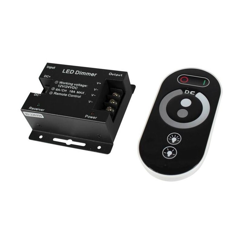 

Barcelona Led - Regulador / dimmer con mando táctil RF para tira monocolor 12/24V 18A
