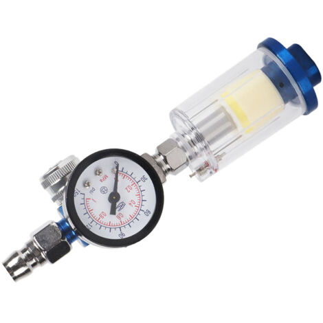 Régulateur d'air 1/4 pouce avec manomètre et filtre séparateur d'eau/huile pour pistolet peinture