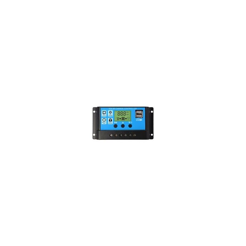 Régulateur De Charge De Panneau Solaire , 12 V/24 v, 30 a, Écran Lcd, Double Port Usb