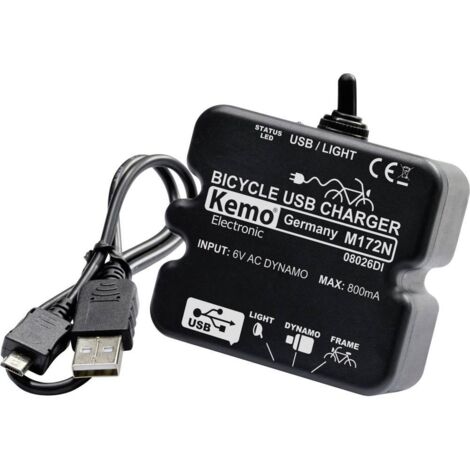 Régulateur de charge de vélo Kemo M-172N - USB noir 1 pc(s) V746741