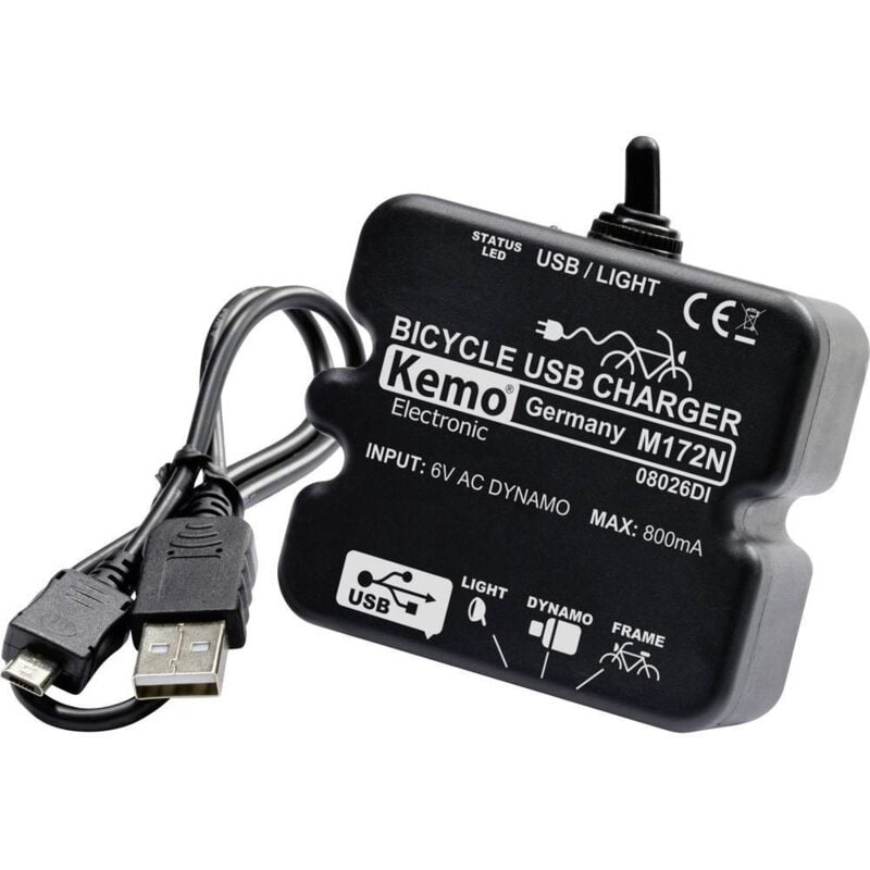 Kemo - Régulateur de charge de vélo M-172N - usb noir 1 pc(s)