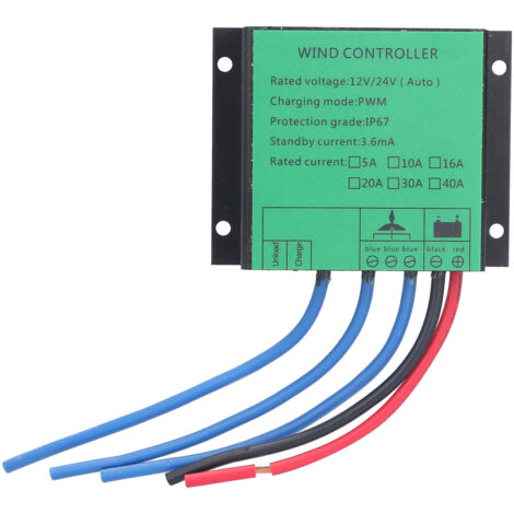 Régulateur de Charge Éolienne PWM 10A 12V/24V - Contrôleur Puissance 100W-400W pour Énergie Renouvelable