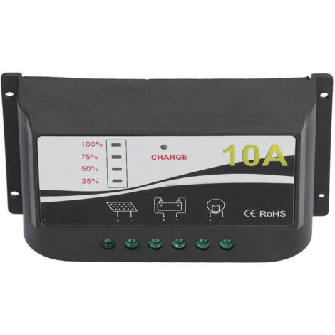 Régulateur de Charge Solaire 12V/24V ABS pour Batterie et Panneau Photovoltaïque