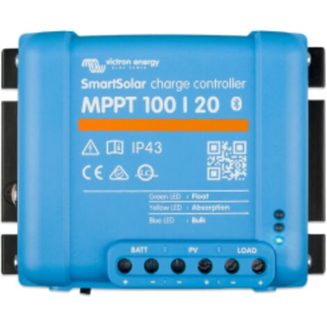 Régulateur de charge solaire MPPT 100/20 – Bluetooth – Optimisation automatique de tension – Compatible batteries acides, gel, AGM, lithium – Victron Energy