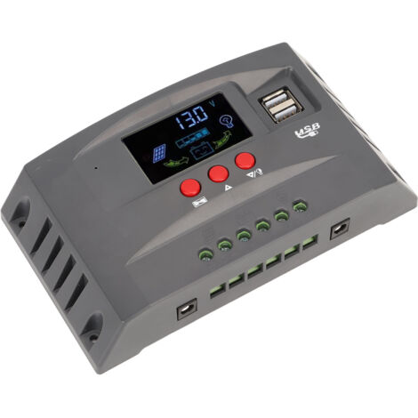 Régulateur de Charge Solaire MPPT 50A, LCD, USB, Auto 12V/24V pour Batterie et Panneau
