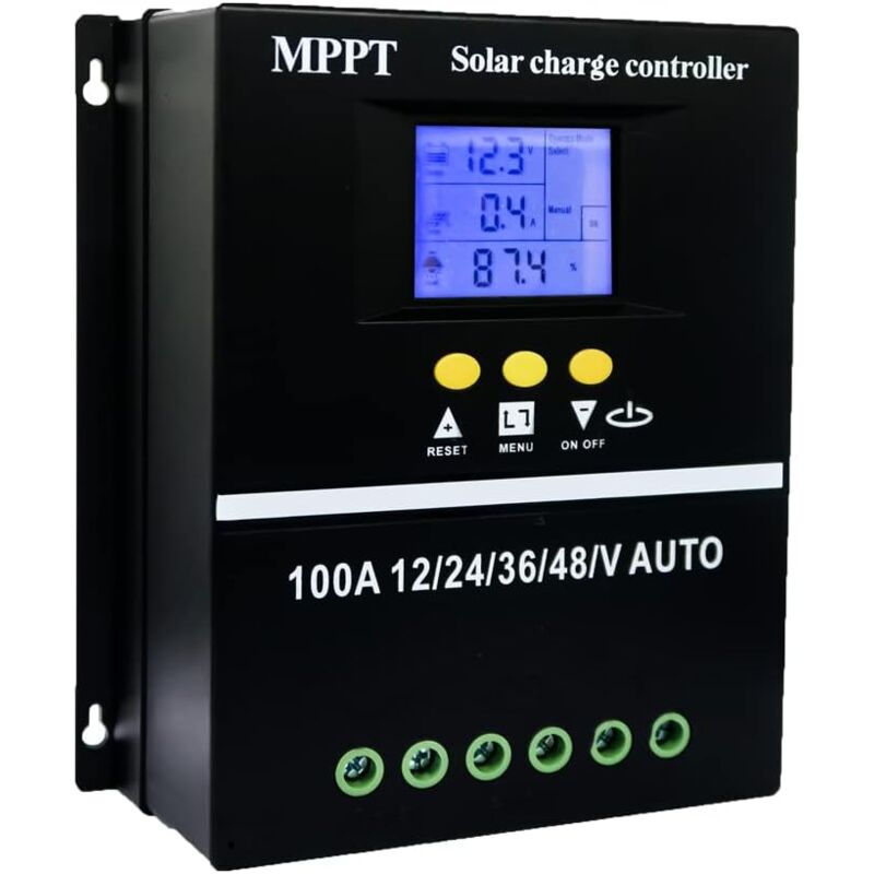 Régulateur de charge solaire MPPT 80 A 12 V 24 V 36 V 48 V Écran LCD Batterie Régulateur intelligent Max 100 V Entrée Dual USB pour plomb-acide /