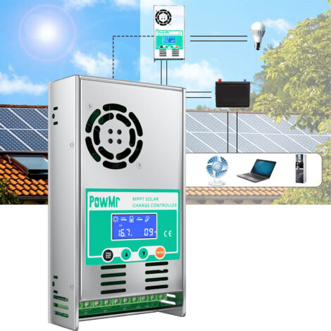 Régulateur de charge solaire MPPT 60 A, compatible avec les panneaux solaires 12 V, 24 V, 36 V et 48 V (160 V CC), les batteries lithium-plomb