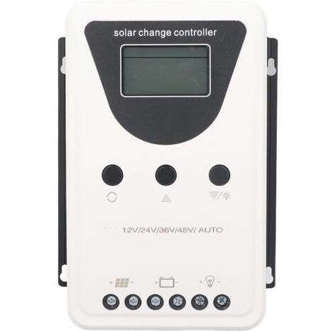 Régulateur de charge solaire, reconnaissance automatique DC 12V/24V/36V/48V, régulateur de charge solaire PWM, régulateur de charge pour panneau solaire à affichage LCD, 100A